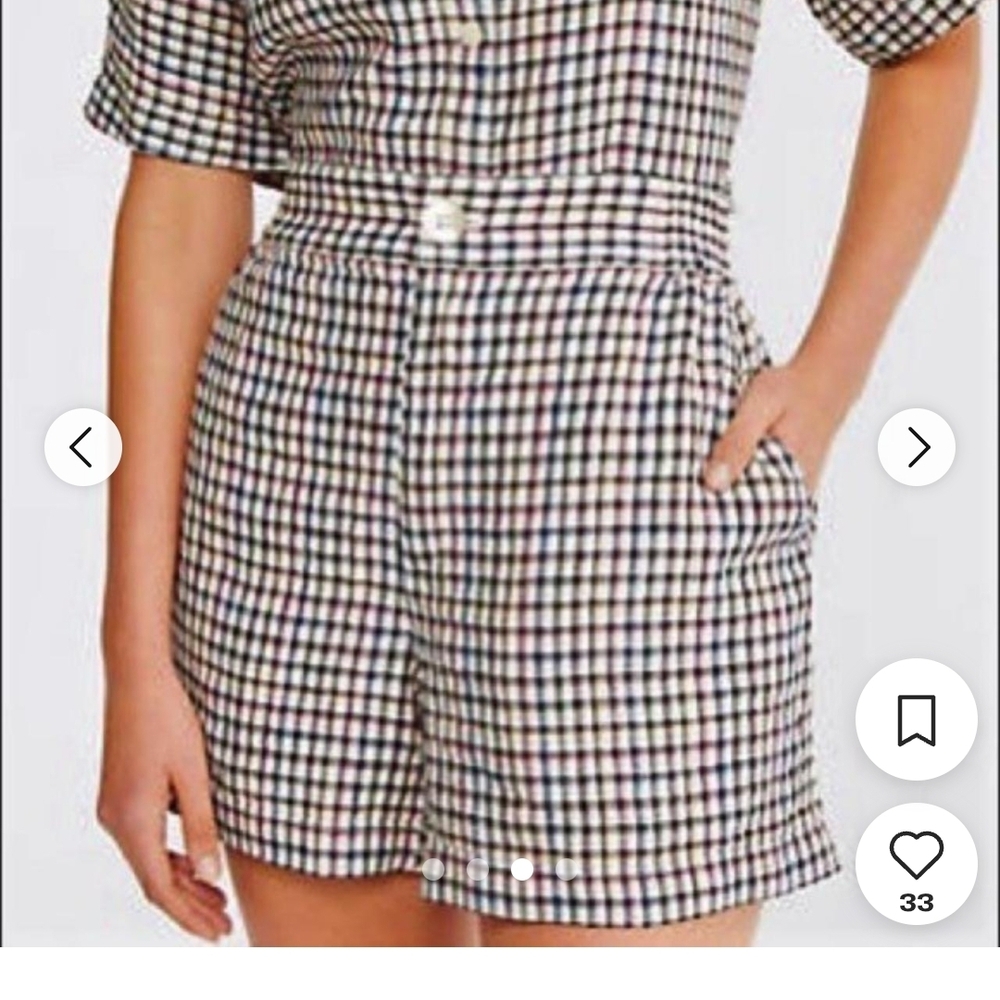 Lou & Grey Checkered Women Shorts - Black and White